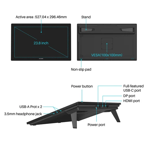 HUION Kamvas Pro 24 4K Цифровой планшет