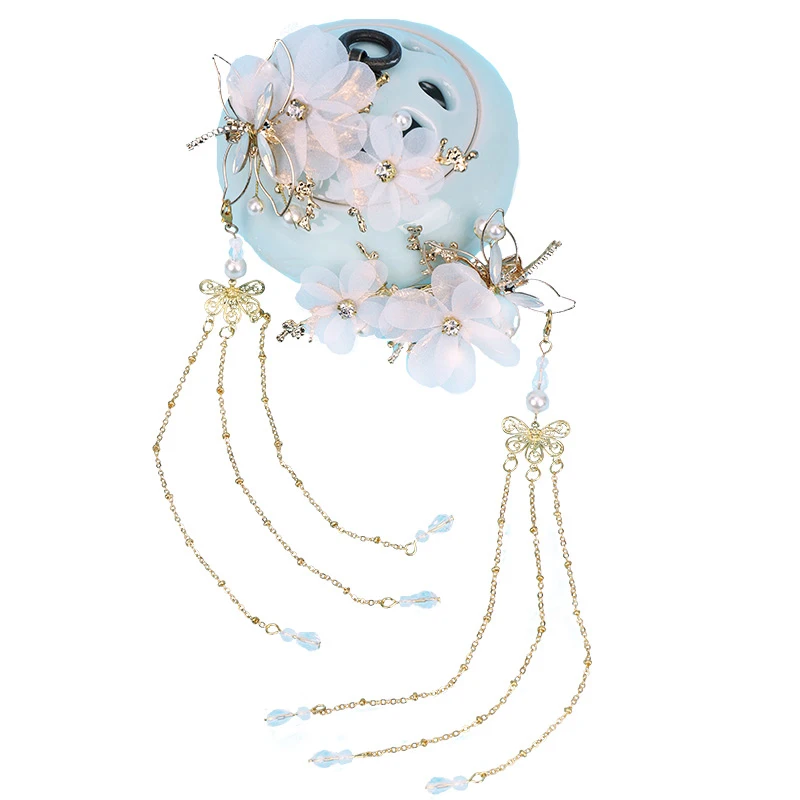

Ancient Style Hair Ornaments Hanfu Headdress Ancient Assembly Trim Clip Tassel Dragonfly Super Fairy Girl Full Set Of Jewelry