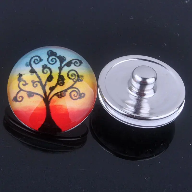 (8 шт./лот) Женская Кнопка с деревом жизни ювелирные изделия подвеска для браслета