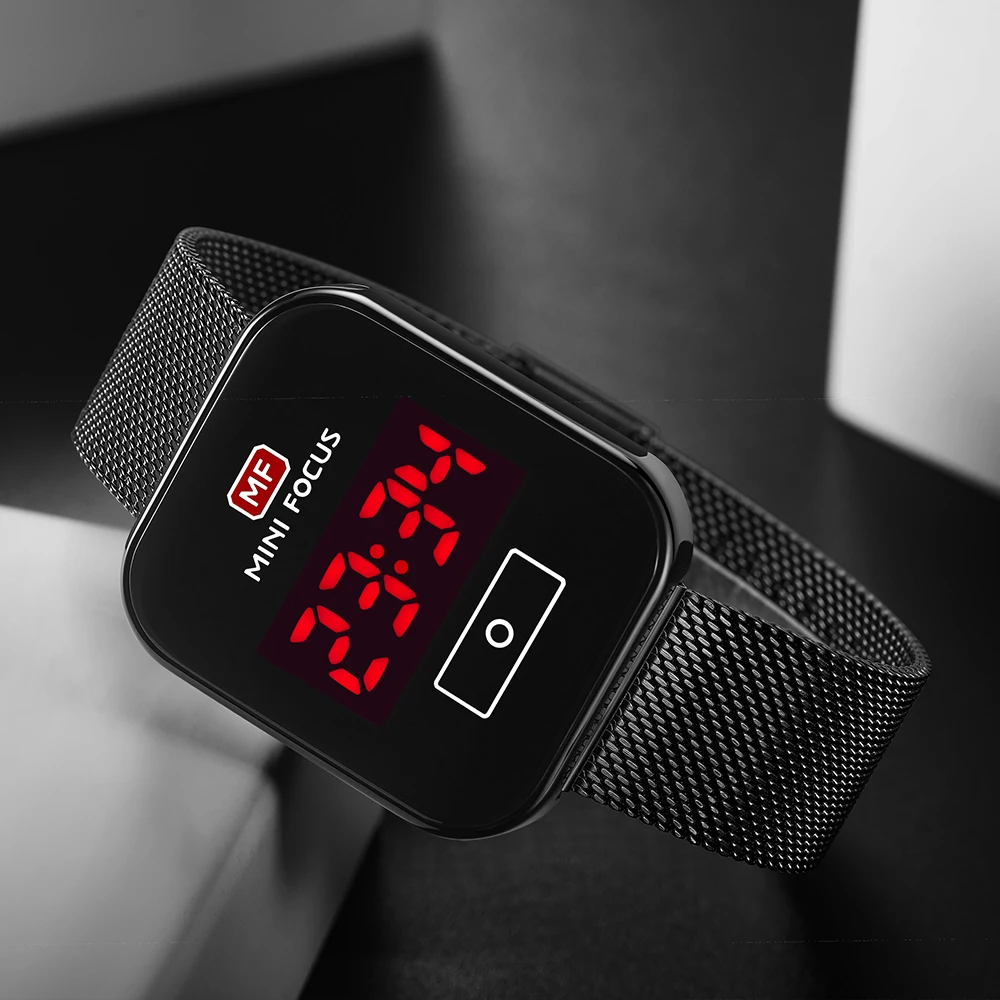 Мужские Цифровые часы MINIFOCUS сенсорный экран светодиодный светильник дисплей