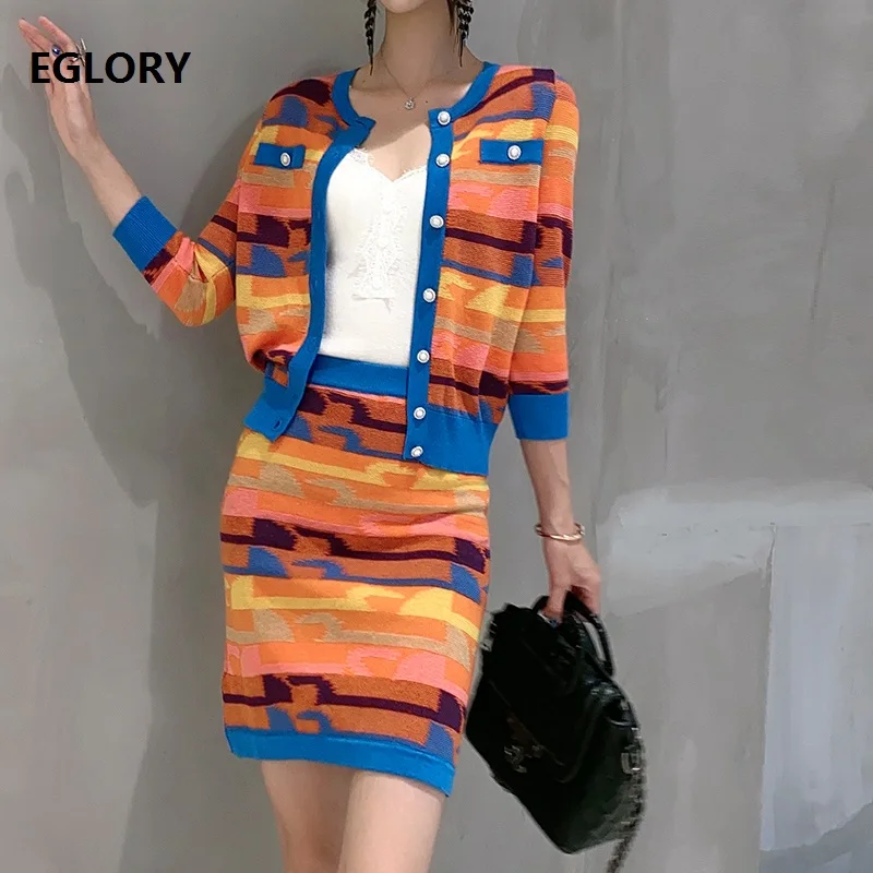 Женский трикотажный комплект из 2 предметов повседневный вязаный кардиган