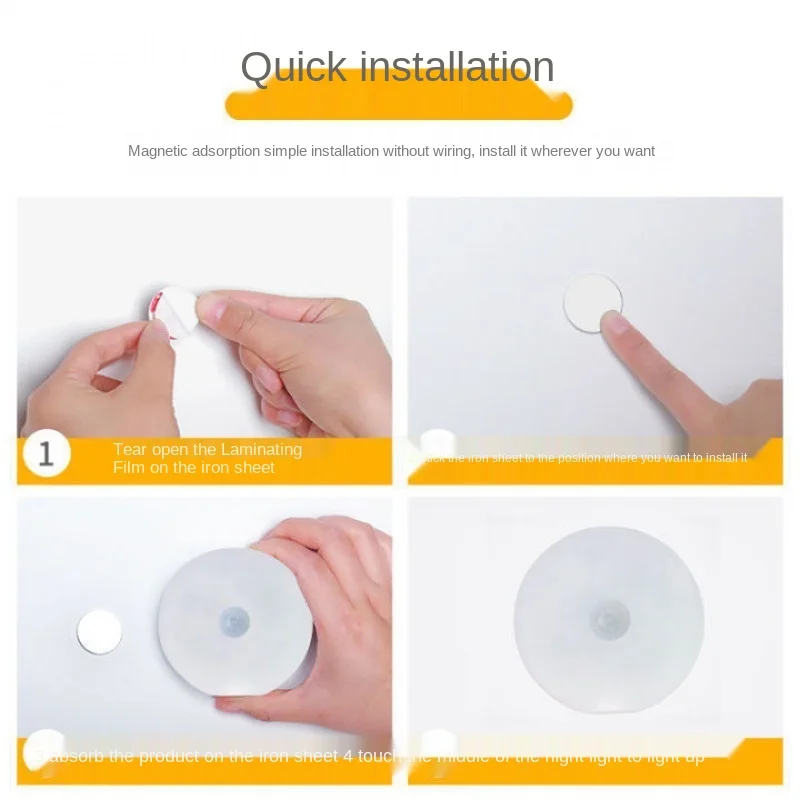 

Led Human Body Induction Nightlight Bedroom Corridor Wall Lamp Charging Voice-activated Installation-free Lamp White Light Warm