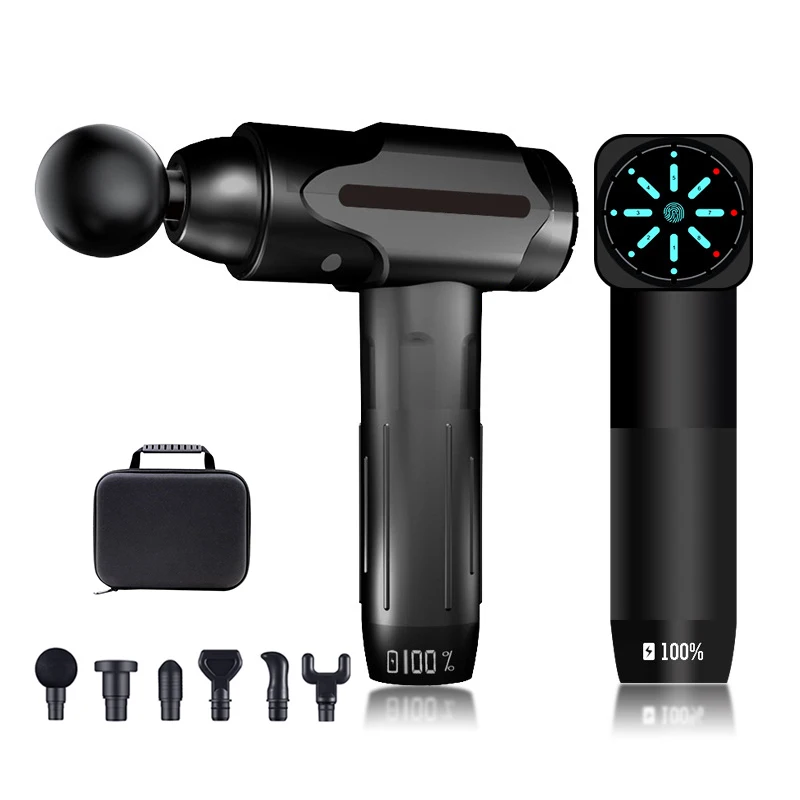 Massage Gun with LCD Display Sport Therapy Muscle Massager for Fitness 90mm Stroke 2500mah Battery Fascia Gun with Portable Bag