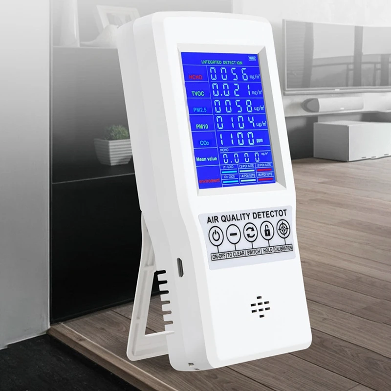 

Air Quality Detector Portable Multifunctional Tester Pm2.5 Dust Particle Detector Formaldehyde Detector Co2 Detector