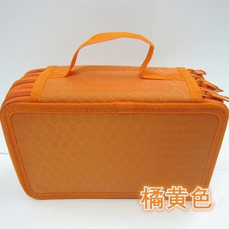Orange Школьные 72 отверстия Карандаш Чехол 4 слоя Оксфорд коробка для ручек уголовного для мальчиков и девочек большая Карандаш Чехол уголовного чехол канцелярские estojo escolar - Цвет: Orange