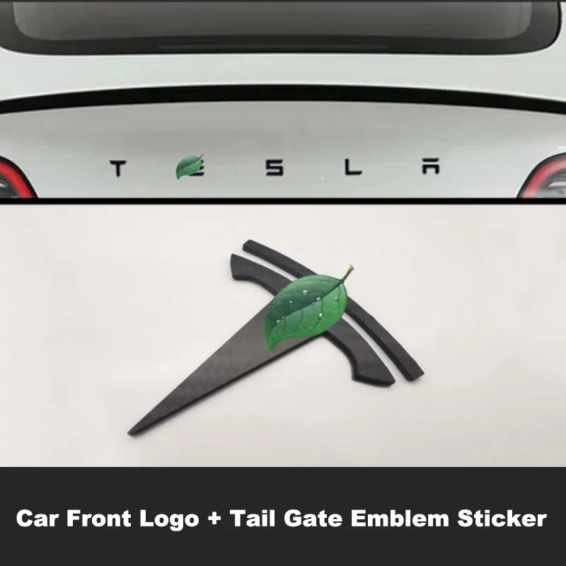 Для Tesla Model 3 Real Carbon Fiber Передняя Задняя эмблема значок наклейки для автомобиля