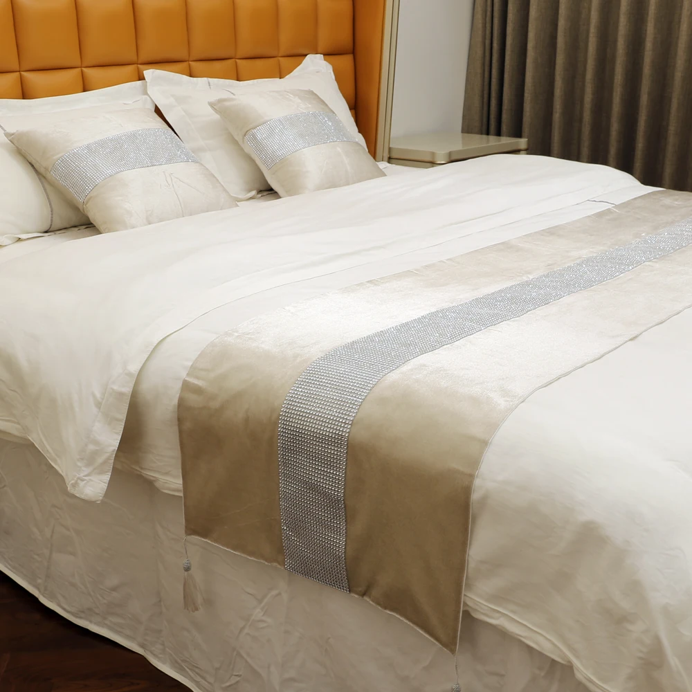 Бриллиантовая фланелевая фотодорожка для кровати декоративная задняя часть