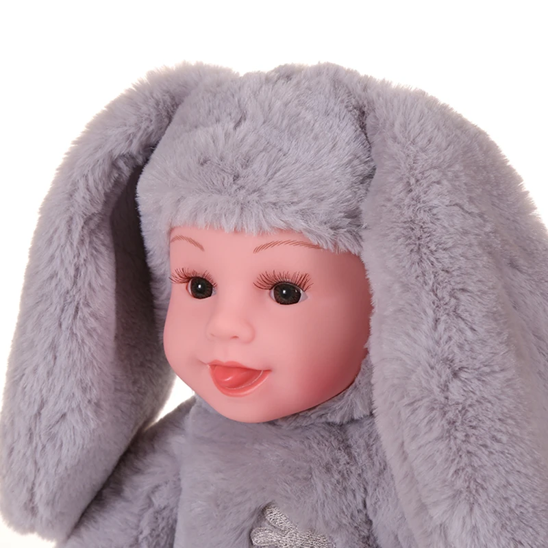 35 см большие глаза детские игрушки Reborn красота кролик плюшевая кукла силиконовая