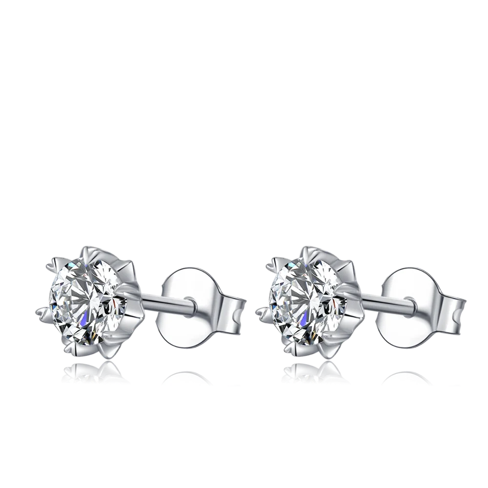 Gem балетки 5 мм Алмаз серьги с муассанитом для женщин Свадебные гвоздики в форме