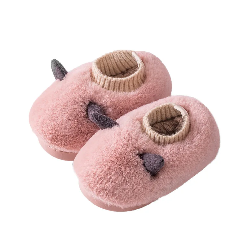 

Children Cotton Slippers Autumn And Winter Baby Indoor Home Non-Slip Kids Slippers Boys Girls Cute Infant Warm Furry Slippers