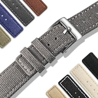 hemsut canvas watch bands quick release grey two pieces fabric watch straps heavy duty buckle 18mm 20mm 22mm