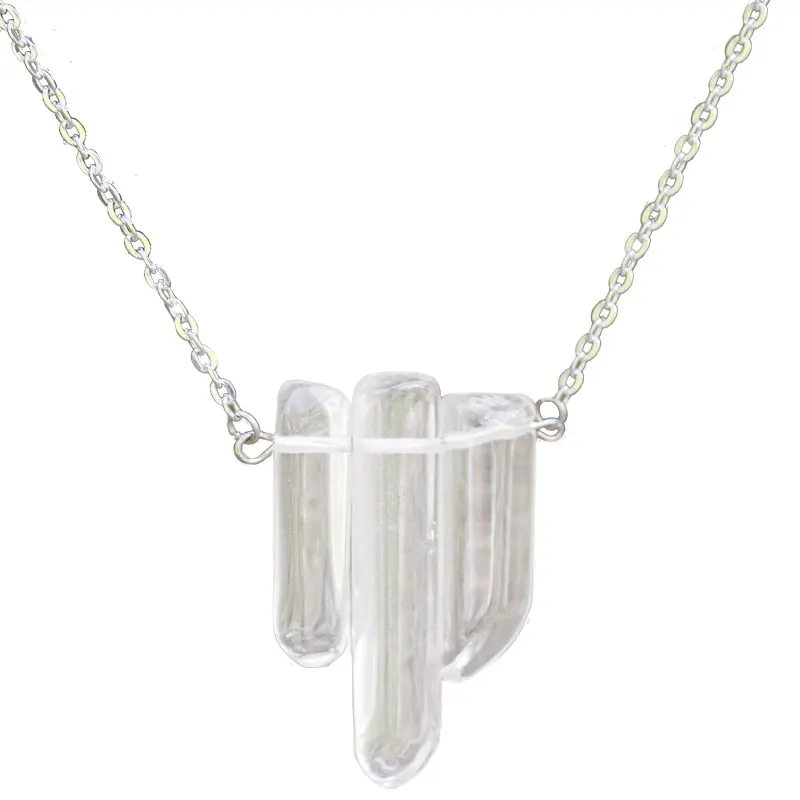 Кварцевая чакра подвеска ожерелье с прозрачным кристаллом необработанным