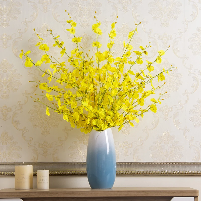 

Modern Ceramic Vase+Artificial Flower Ornaments Livingroom Desktop Furnishing Crafts Study Room Office Figurines Home Decoration