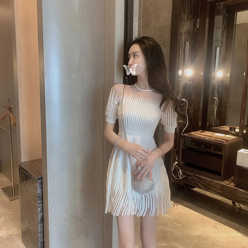 

2021 new design, fashion, age reduction, fresh dress, foreign style, thin French skirt, women's summer