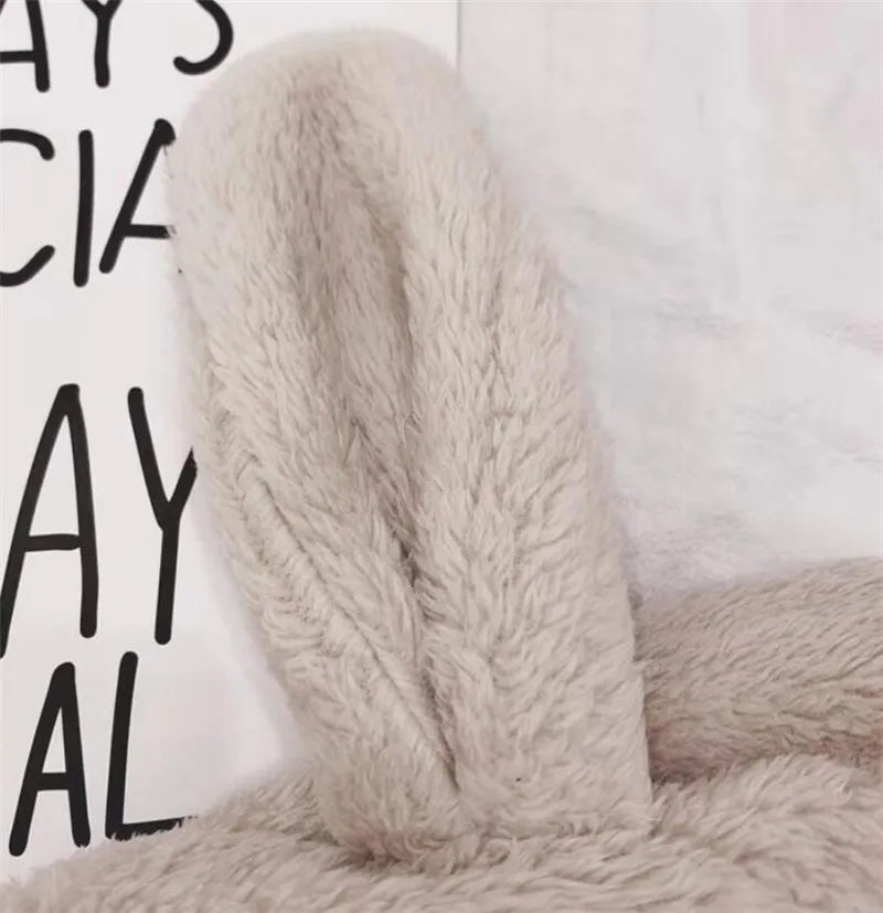 

2019 Funny Animal Ear Winter Hooded Scarf Kids Plush Hat And Scarf Child Protection Ear Cap Scarves Boys Girls Accessories 3-12T