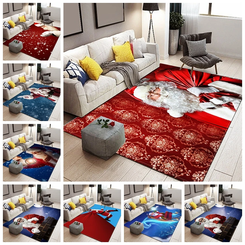 

150X200cm Christmas Style Carpets Non-Slip Xmas Carpet for Living Room Bedroom Study Rectangle Area Rugs Mats Holiday Decoration