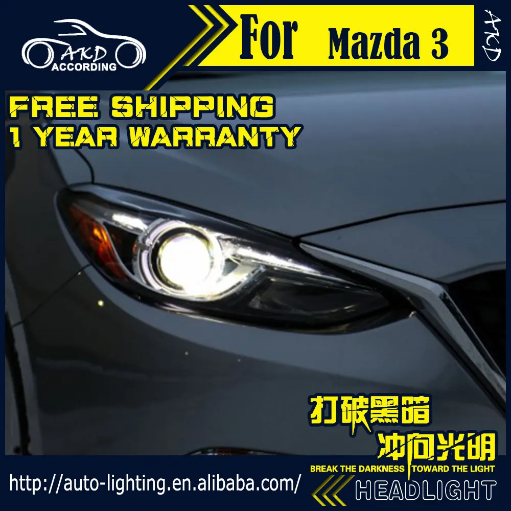 AKD автостайлинг фары для Mazda 3 Axela светодиодный ные 2014-2016 оригинальный дизайн LED DRL