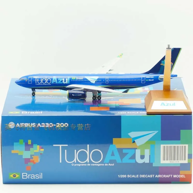 

Коллекционный самолет из сплава 1:200 подарок JC Крылья XX2339 все голубые авиалинии строительные модели с подставкой