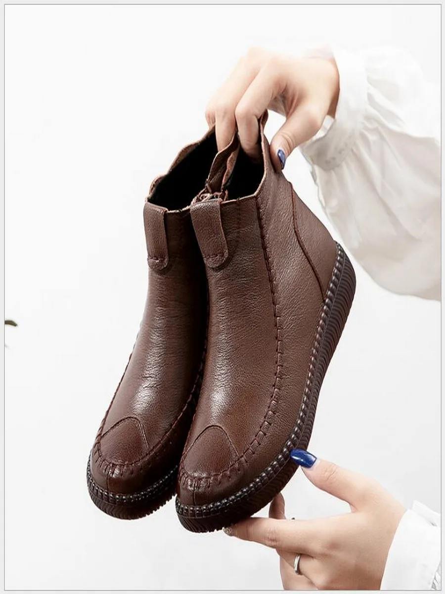 RUSHIMAN 2020 зимние Новые женские ботинки с плюшевой подкладкой теплая обувь из