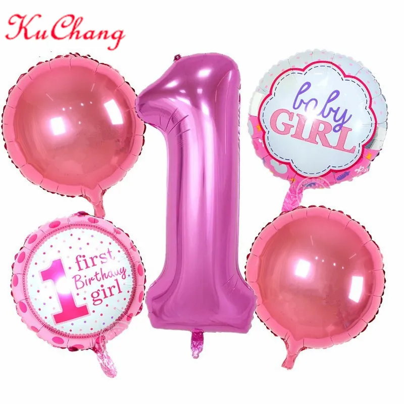 Новинка 5 шт. Микки Минни baby shower девочка мальчик первый день рождения 1st гелиевый шарик из фольги украшения для вечеринки, дня рождения Globos классическая игрушка - Цвет: Синий