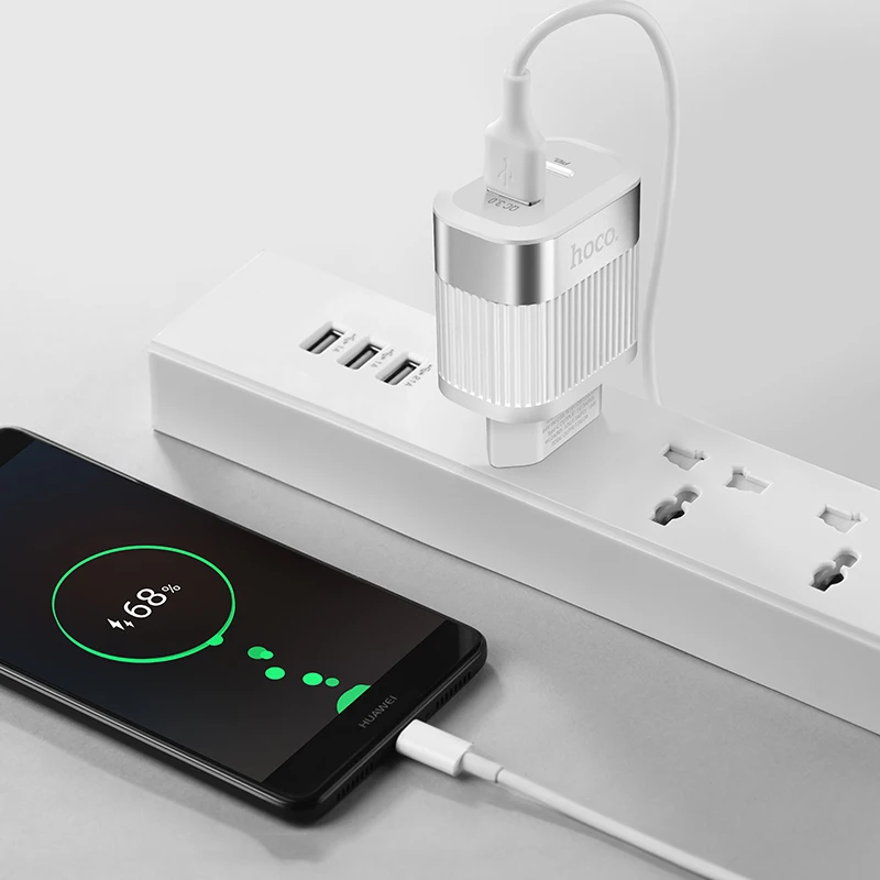 HOCO PD QC3.0 USB быстрое зарядное устройство для телефона 18 Вт Быстрая зарядка 3 0 ЕС США