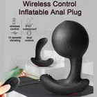 Надувная Анальная пробка с пультом дистанционного управления, вибратор, массажер простаты, расширение ануса, вибрационная Анальная пробка, секс-игрушки для мужчин, женщин, мужчин