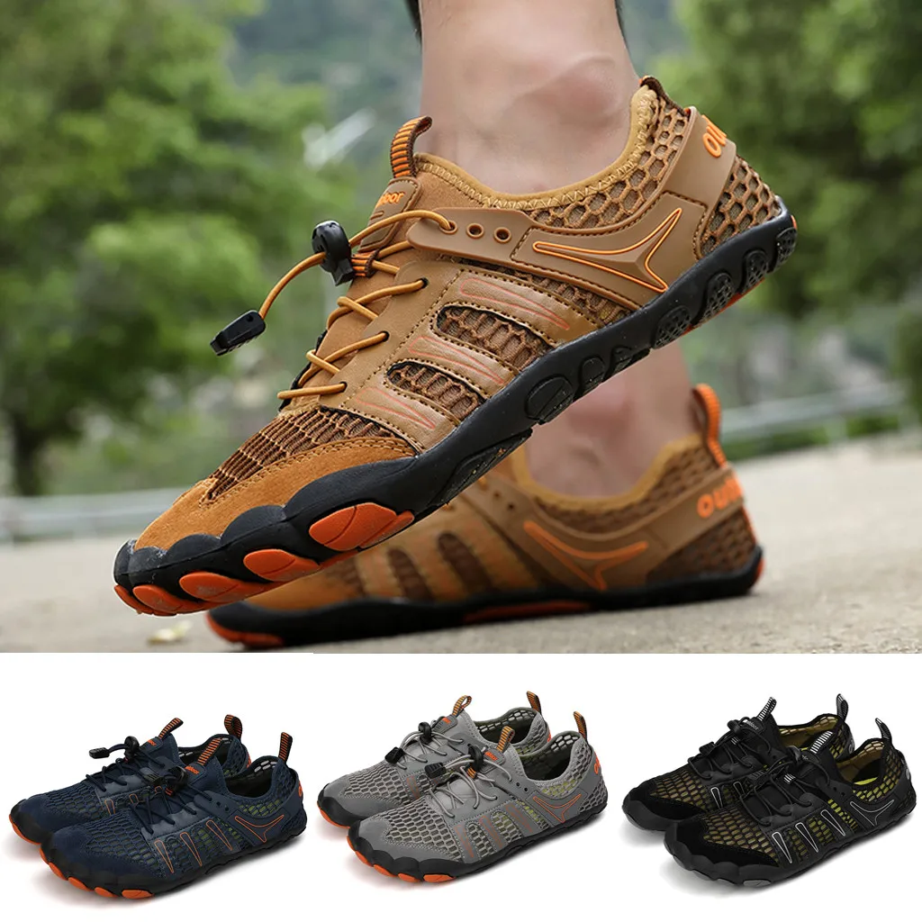 Men Barefoot Five Fingers Shoes Summer Water Shoes for Men Outdoor Lightweight Men Shoes Fitness Sports Sneakers#N