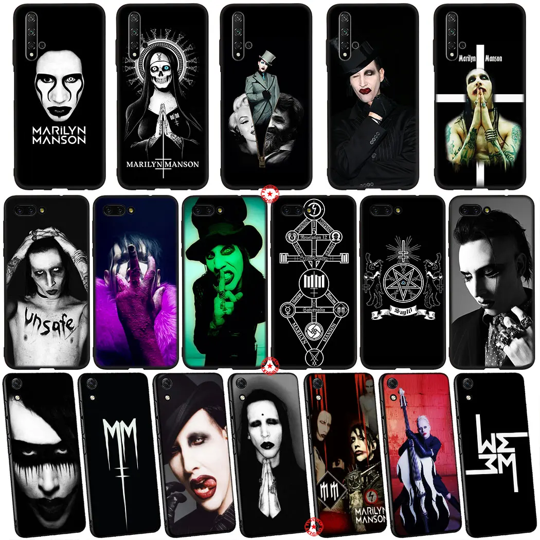 Y46 Marilyn Manson Мягкий силиконовый чехол для телефона Huawei Honor View 20 30 V30 9X Pro 20S Note 10 9