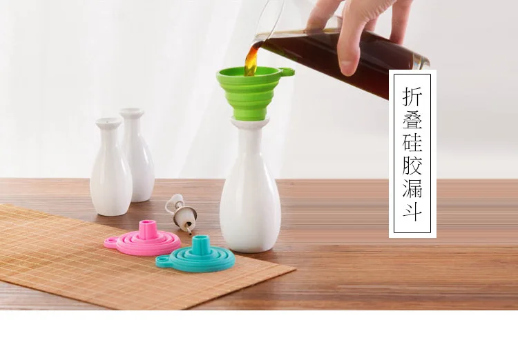 Горячая Распродажа складная телескопическая Воронка с длинным горлышком для