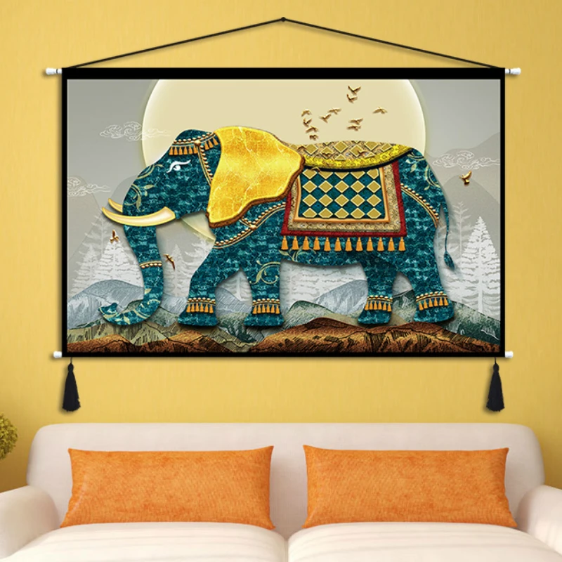 

Art Elephant Tapestry Modern Nordic Colorful Mandala Large Tapestry Aesthetic Bedroom Decor Wandteppich Decoracion DE50GT