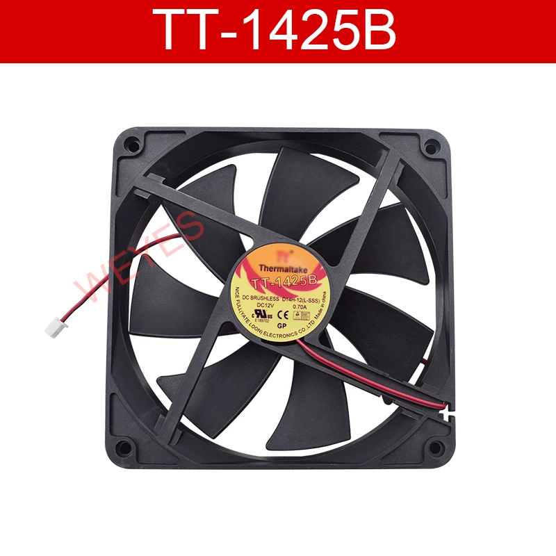 Вентилятор для EVERFLOW Thermaltake TT 1425B 14 см 1425 14025 тишина охлаждения A1425L12S 12V|Кулеры и