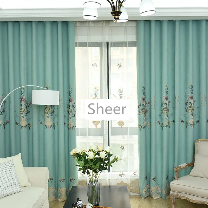 Роскошная Европейская занавеска с цветочным узором в виде вазы Затемняющая для