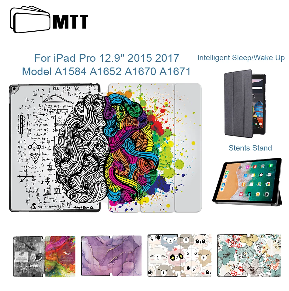 MTT чехол с граффити для iPad Pro 12,9 '' из искусственной кожи Магнитный Флип защитный чехол для планшета умный чехол Авто Режим сна/пробуждения