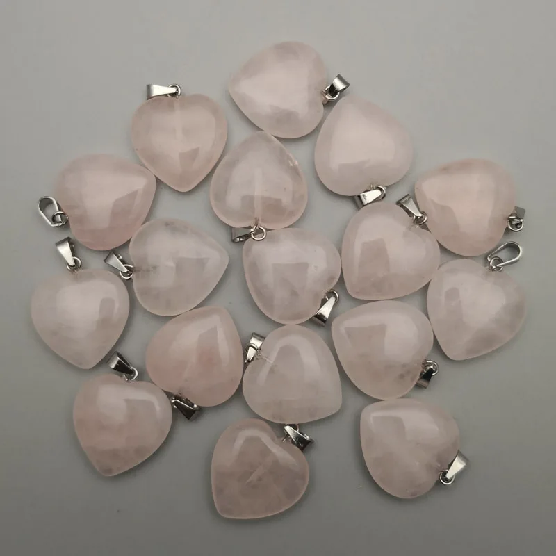 

fashion Roses Quartz heart high quality Natural stone Point charm pendant for Jewelry making 50pcs/lot Free shipping