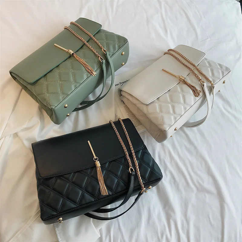 

Women's bag 2020 new Korean version of the wild one-shoulder messenger fashion diamond chain big bag