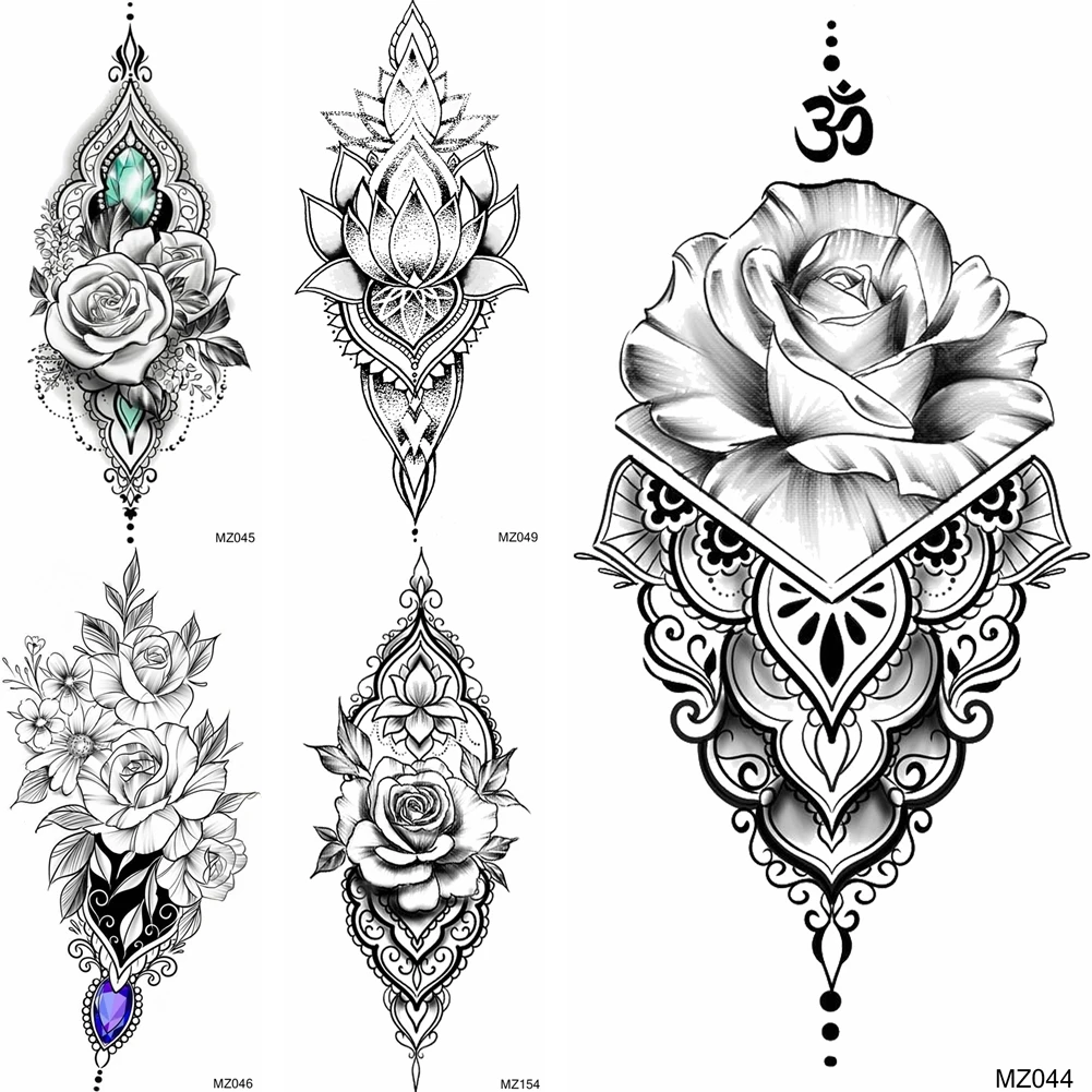 Черная временная татуировка Totem наклейка реалистичные искусственные ювелирные
