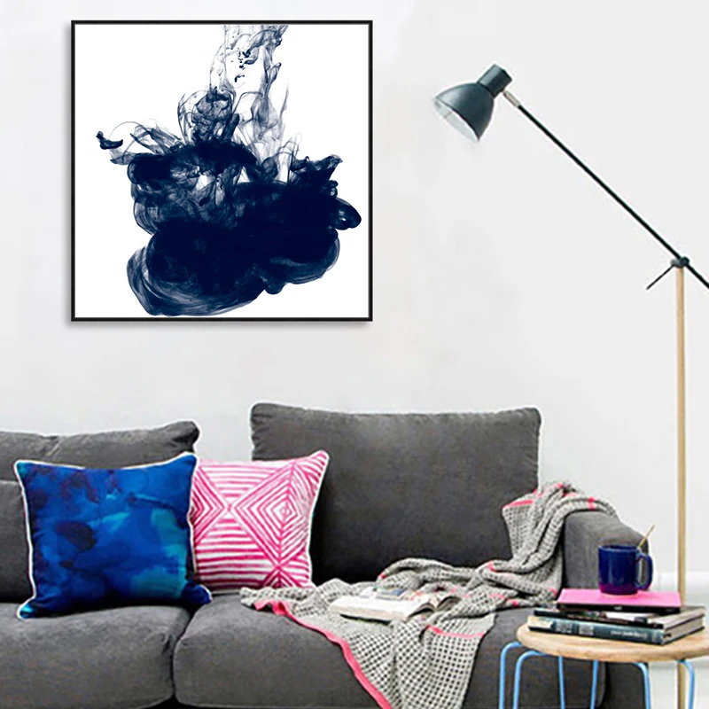 Новый китайский темно-синий и белый чернила Жидкостная Диффузия траектория