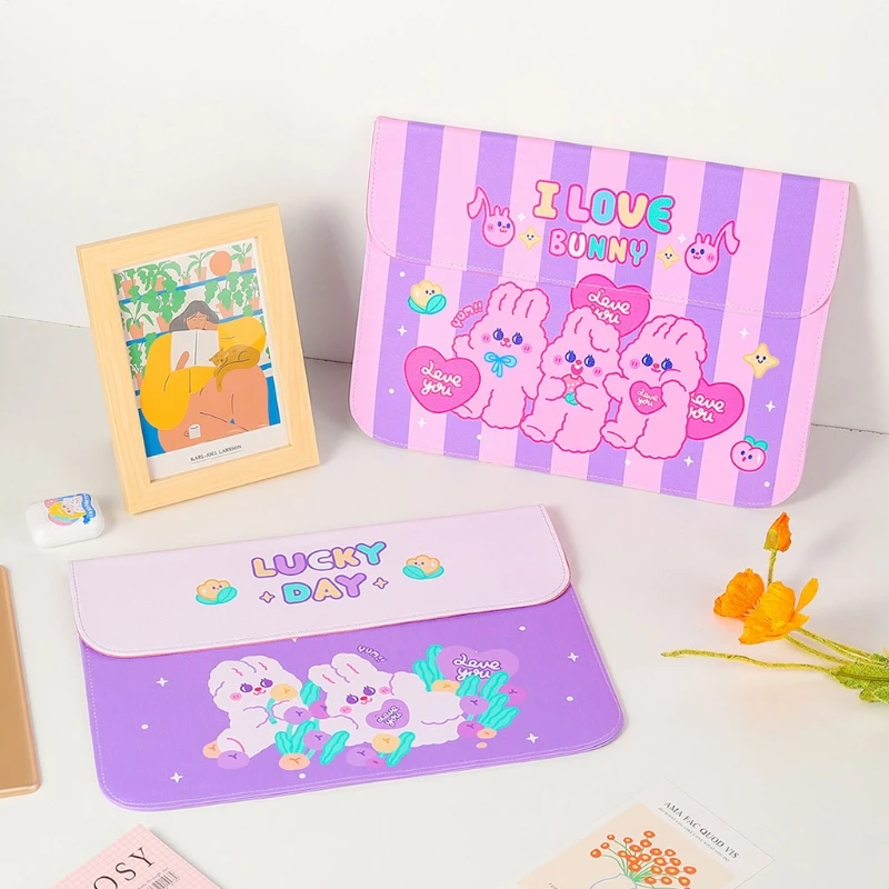 

Cartoon Rabbit Laptop Faux Leather Flap Envelope Sleeve Pouch Bag Carrying Case