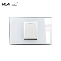1 gang au us push button on off wall switch wallpad l3 white glass panel 11875mm 1 2 way double control light switch plate 3m