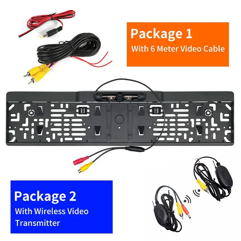 Автомобильная камера заднего вида с рамкой для номерного знака беспроводная