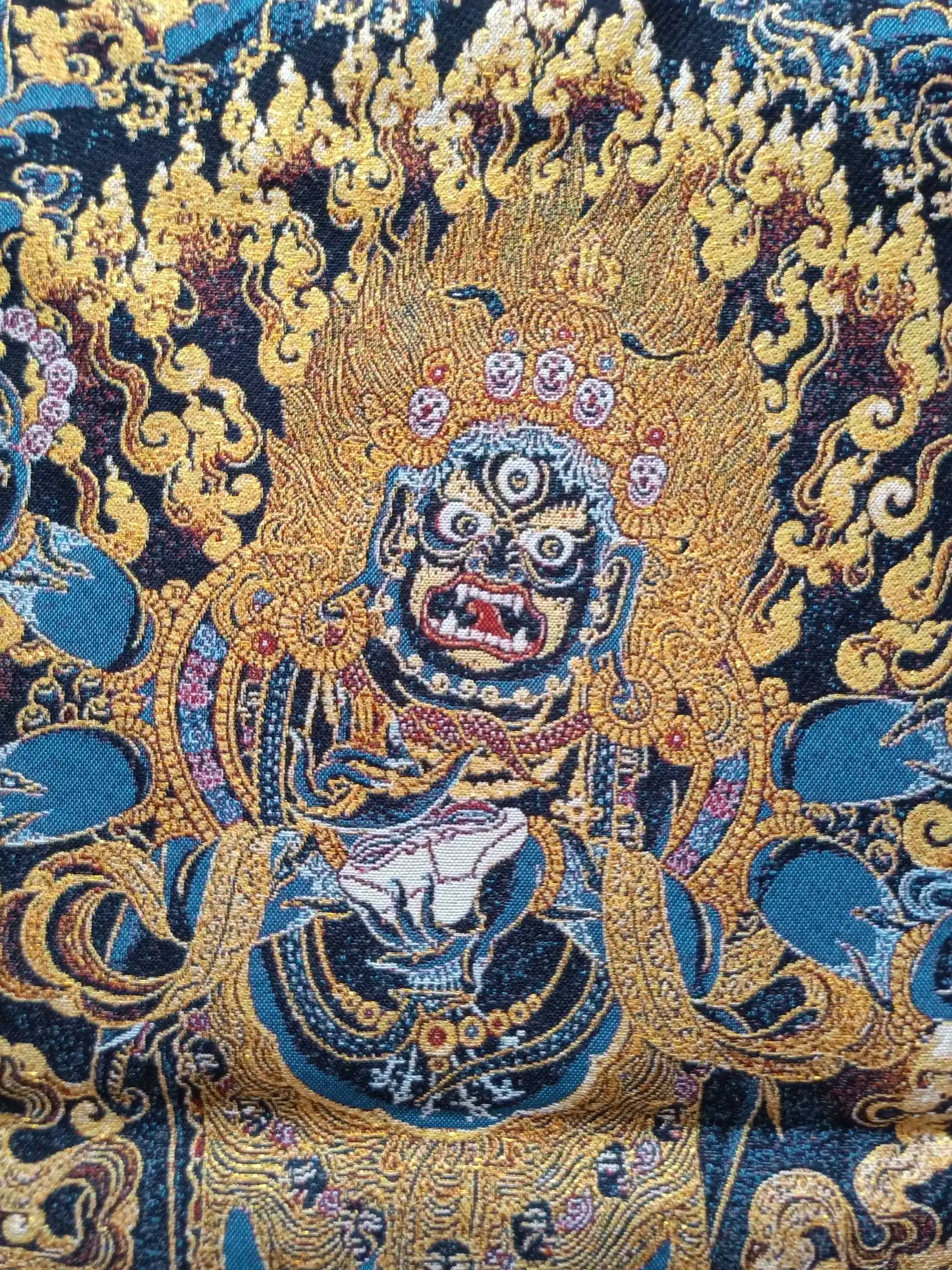 36 &quotтибетский с тканевым верхом вышитыми шелк Буддизм Махакалы разгневанного