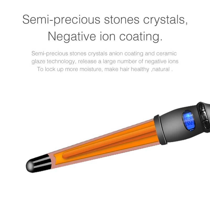 32 мм ЕС вилка Lcd бигуди конические щипцы для завивки одна трубка керамическая