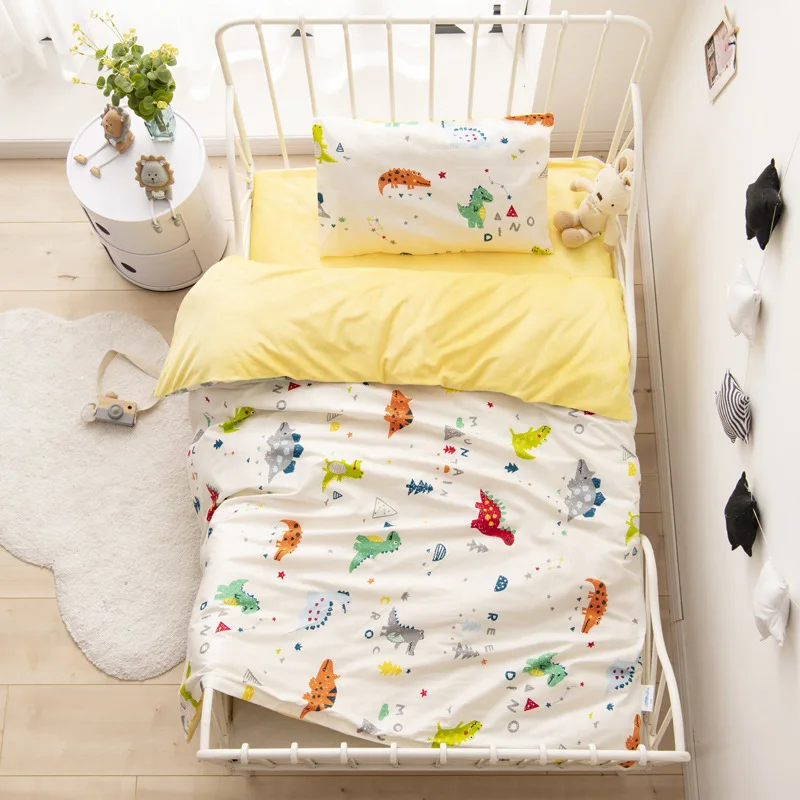 

3Pcs/Set Baby Girl Boy Bedding Pure Cotton Set Newborns Infant Children Crib Bed Linen Include Quilt Cover Pillowcase Sheet