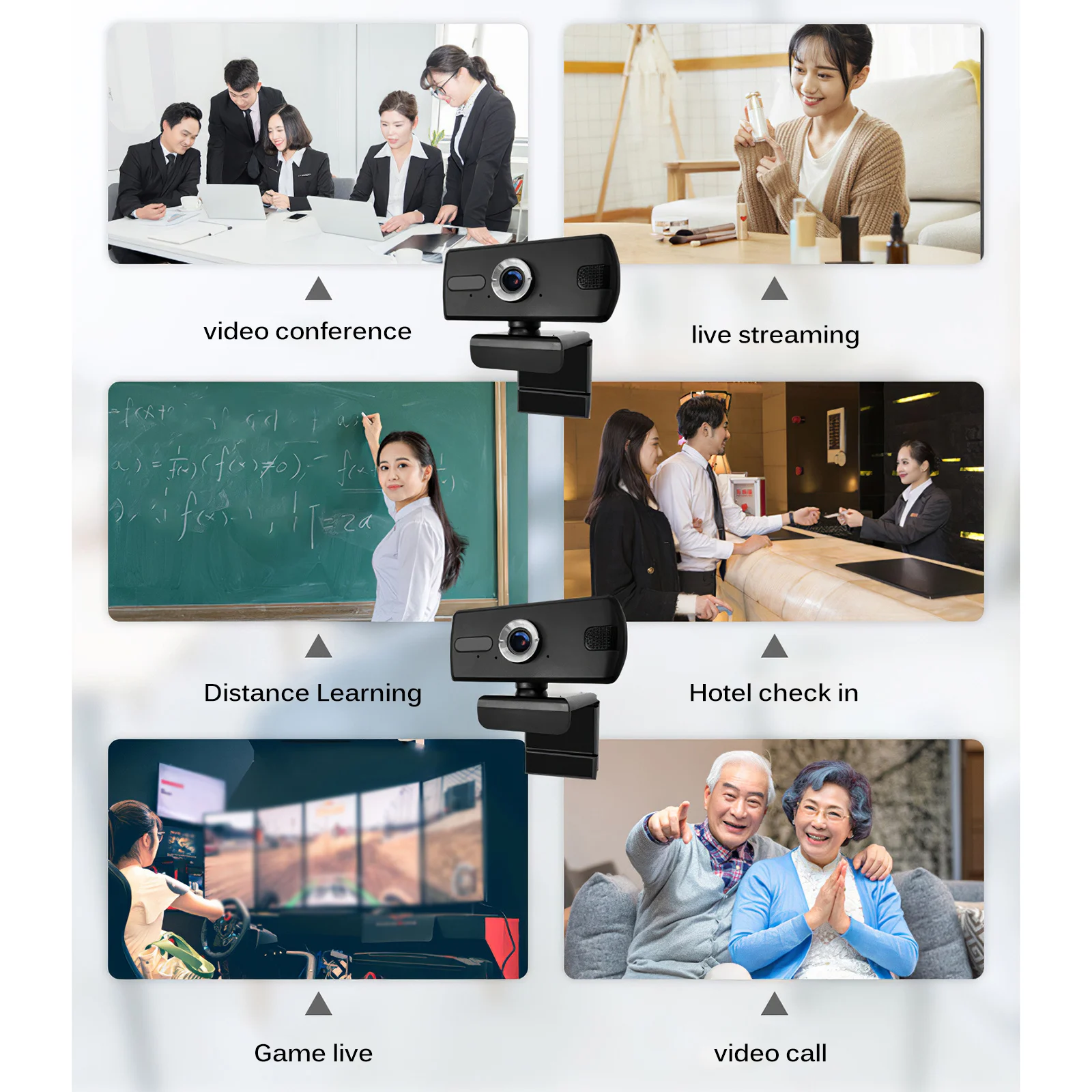 

Full HD 1080P Webcam Computer Built-In Microphone USB Adjustable Video Camera Wired Online Chatting Front Camera For Work Video