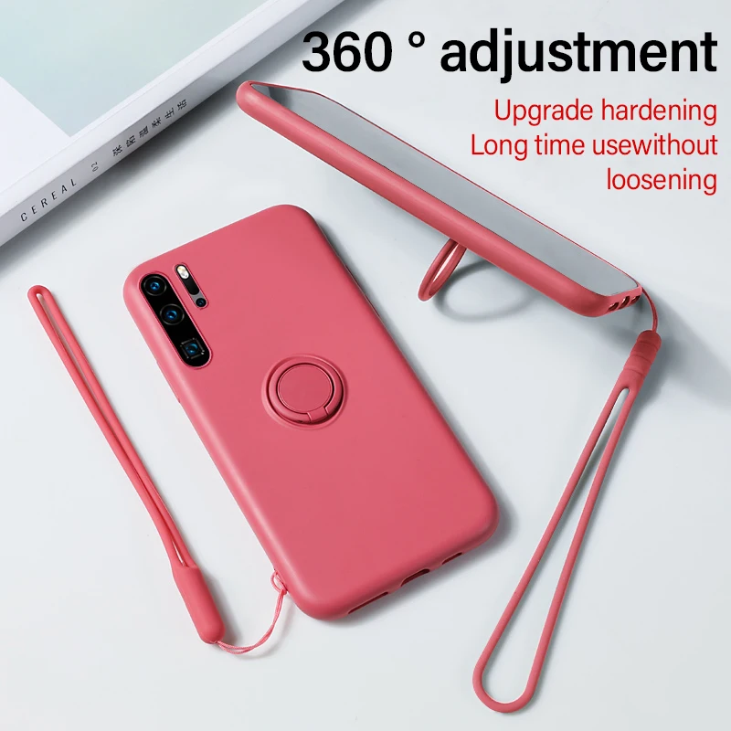 Ultra-thin Silicone Magnetic Phone Case For Huawei P40 P30 P20 Lite Mate 30 20 Pro Honor Ring Bracket Cover