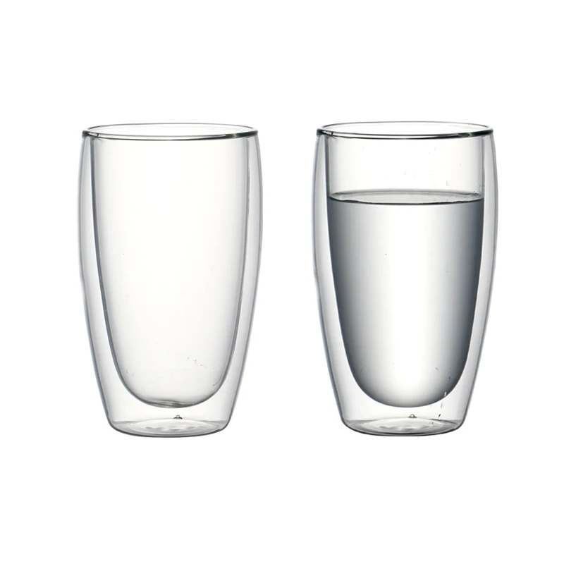 Набор из 2 предметов Термостойкое боросиликатное стекло для кофе с двойными