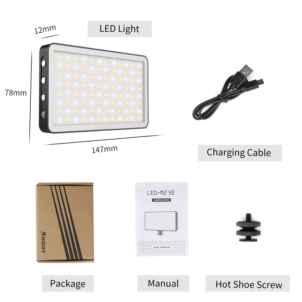 

SHOOT 3000K-6500K LED Video Light with OLED Display CRI 95+ Photography Studio Fill Light for Vlog Video Conference Lighting