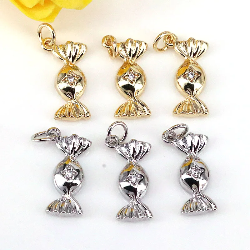 

10Pcs Wholesale 2021 popular new style copper candy pendant for jewelry making