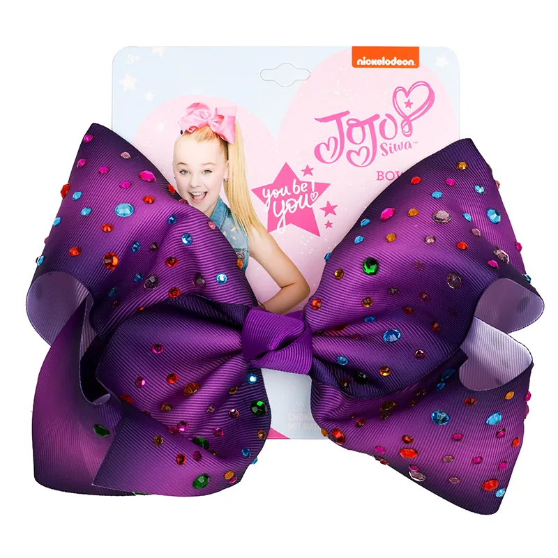 " jojo siwa заколка для волос для малышей Большой Jojo бант зажим для волос ручной работы Crtstal лента для волос со шпилькой аксессуары для плетения волос для детей - Цвет: A18