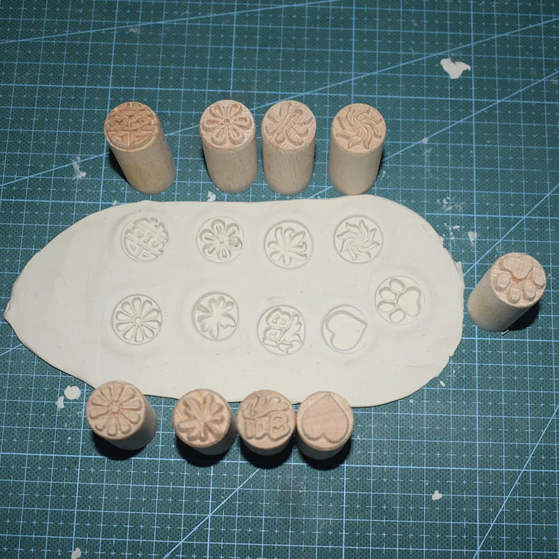 Деревянный штамп Diy глиняный инструмент тисненая скульптура полимерная модель Керамическая керамика деревянные монтируемые штампы инструменты